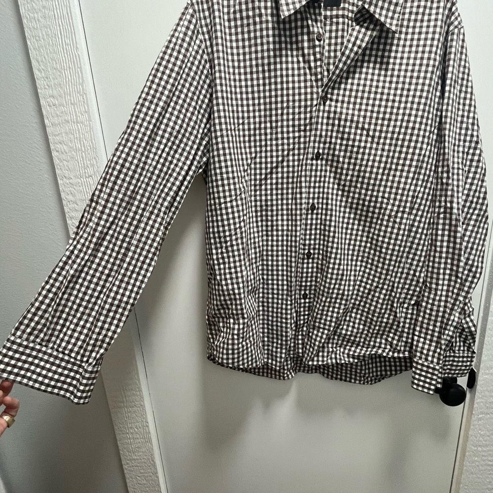 Hugo Boss Brown/white Casual Button Down Shirt checkered long sleeve